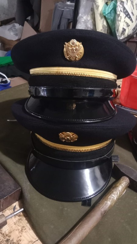 WWII U.S. Army Fur Felt Enlisted Dress Blue Service Cap Hats Reproduction US... gallery