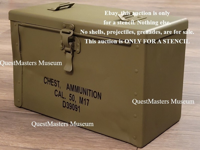 U.S. WWII .50 Cal. Ammo Box Stencil, Chest M17, – Stencil 006