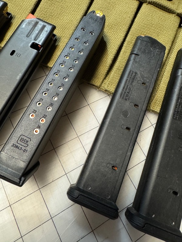 WWII Thompson 5 Cell Magazine Pouch Pistol Caliber Carbine with Frogskin covers gallery