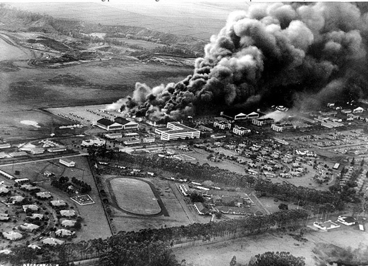 B&W WWII Photo Pearl Harbor Attack Wheeler Field Hawaii WW2 World War Two