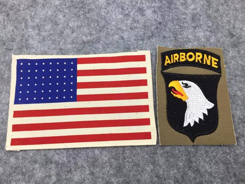 US Army Paratrooper M42 Jacket FLAG SLEEVE ARMBAND 101st Airborne Division SET
