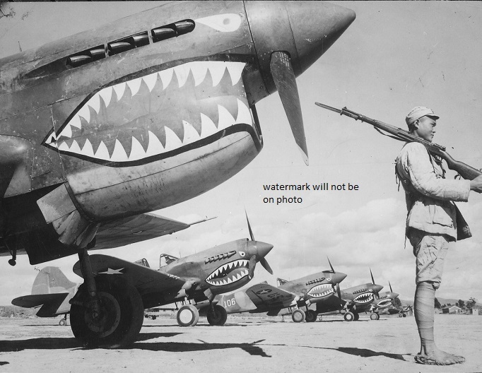 Chinese Soldier American P-40 fighter planes 8″x 10″ World War II Photo #140