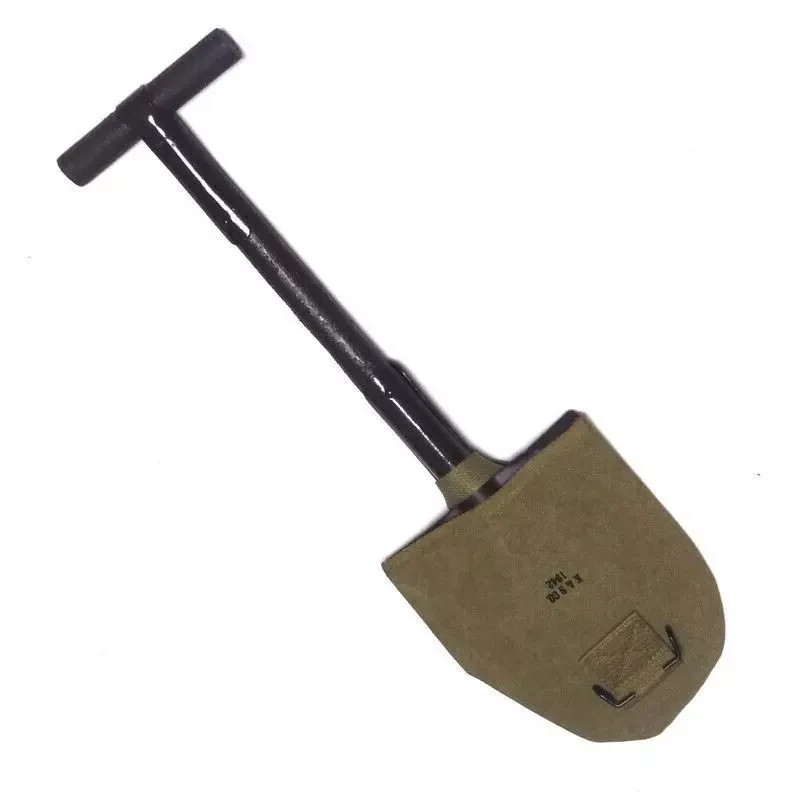 WW2 US M1910 T-Handle Entrenching Tool Long Shovel With Khaki Carrier Cover gallery