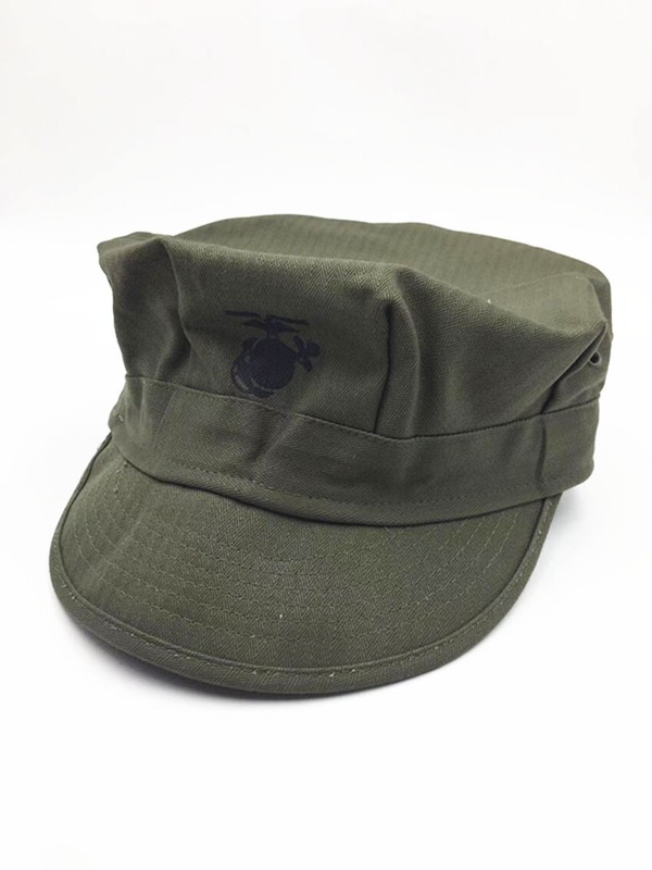 WW2 US HBT USMC PACIFIC CAMOUFLAGE ARMY GREEN MARINE CORPS CAP HAT gallery