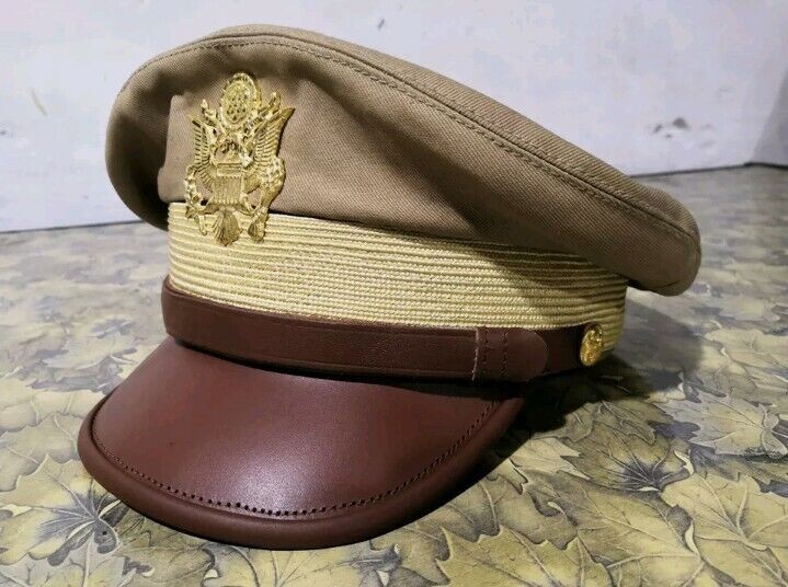WW2 USAAF US ARMY OFFICERS UNIFORM VISOR HAT CRUSHER STYLE CAP all size gallery