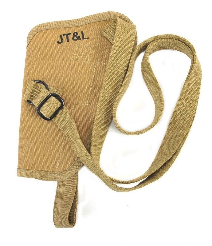 US WW2 M3 Khaki Canvas Colt 1911 .45 Tanker Shoulder Holster Marked JT&L gallery