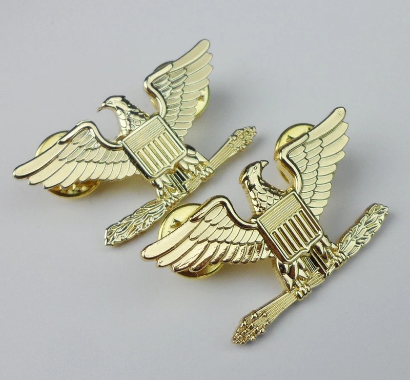 U.S. CAPTAIN COLONEL LIEUTENANT COLONEL RANK INSIGNIA US MILITARY LAPEL PIN GOLD gallery