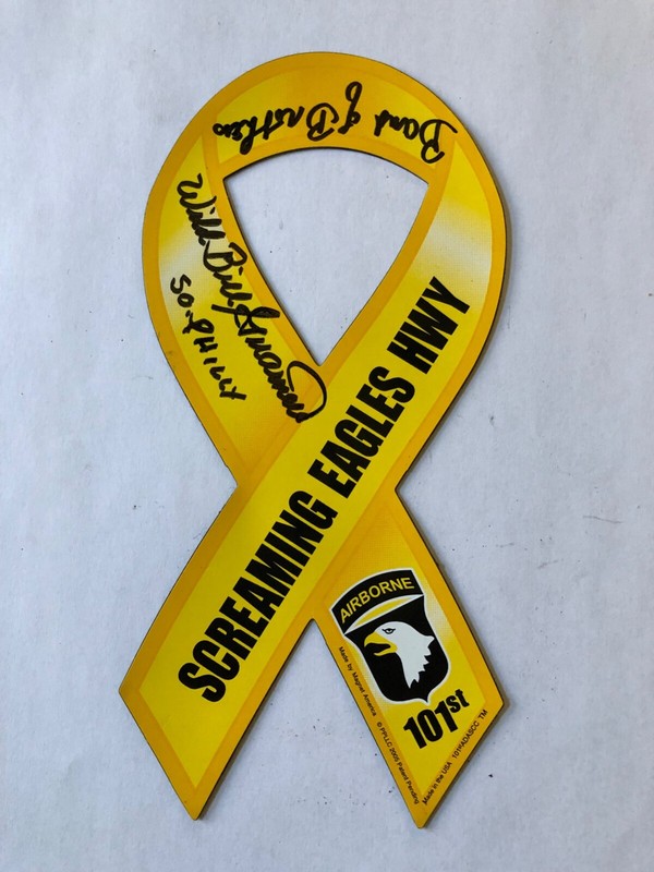 101st Airborne Support The Troops Magnetic Ribbon Signed By Wild Bill