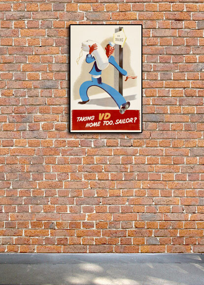 1945 “Taking VD Home Too, Sailor?” Vintage Style WW2 Health Poster - 24x36 gallery
