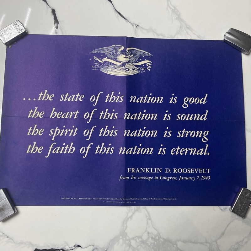 Roosevelt’s State of the Nation WWII War Poster
