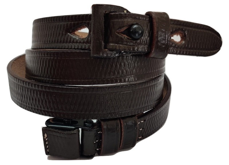 WWII German K98 Leather Rifle Slings – DARK BROWN Color