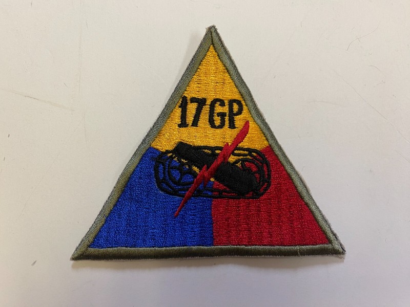 F0184 Repro WW2 US Army Armored Tank Division Triangle 17th Group IR43C