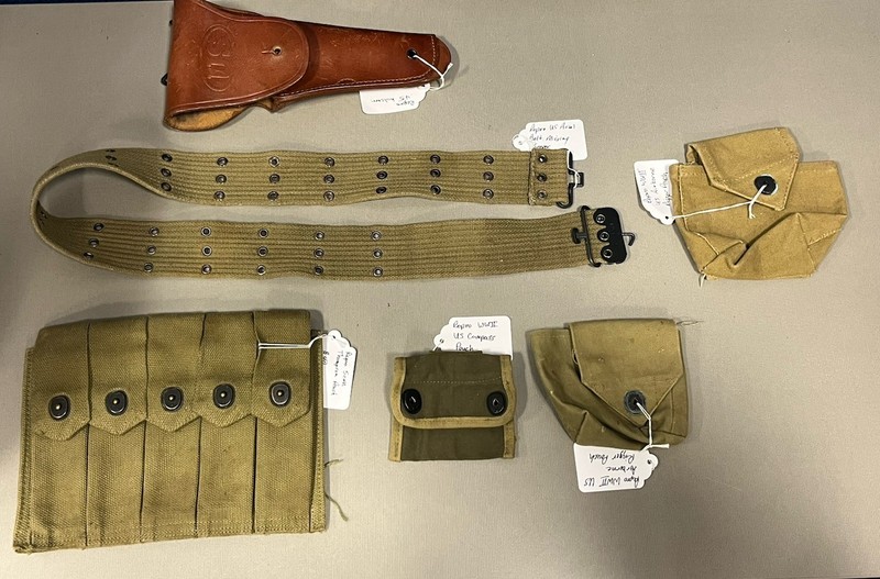 REPRO WW2 US Paratrooper Airborne Holster Pistol Belt Thompson Rigger Pouch Lot