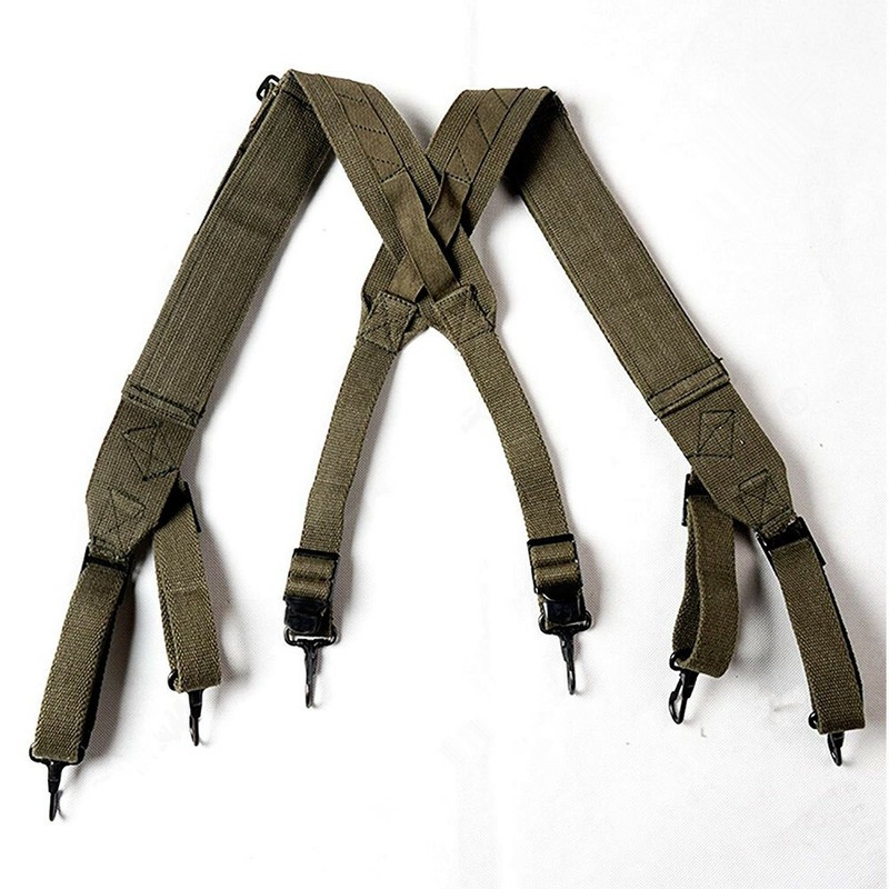 Reproduction WW2 Korean War US M1945 Combat Field Pack Suspenders Shoulder Strap gallery