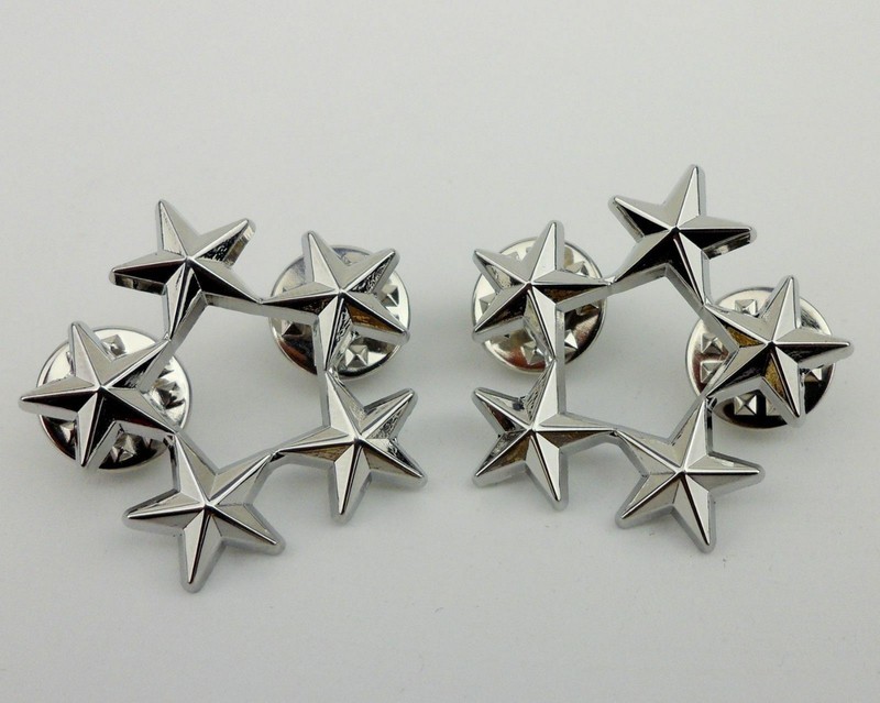 --Set WWII US Army Officer 5 Stars General Rank Badges eagle US Pin Insignia-- gallery