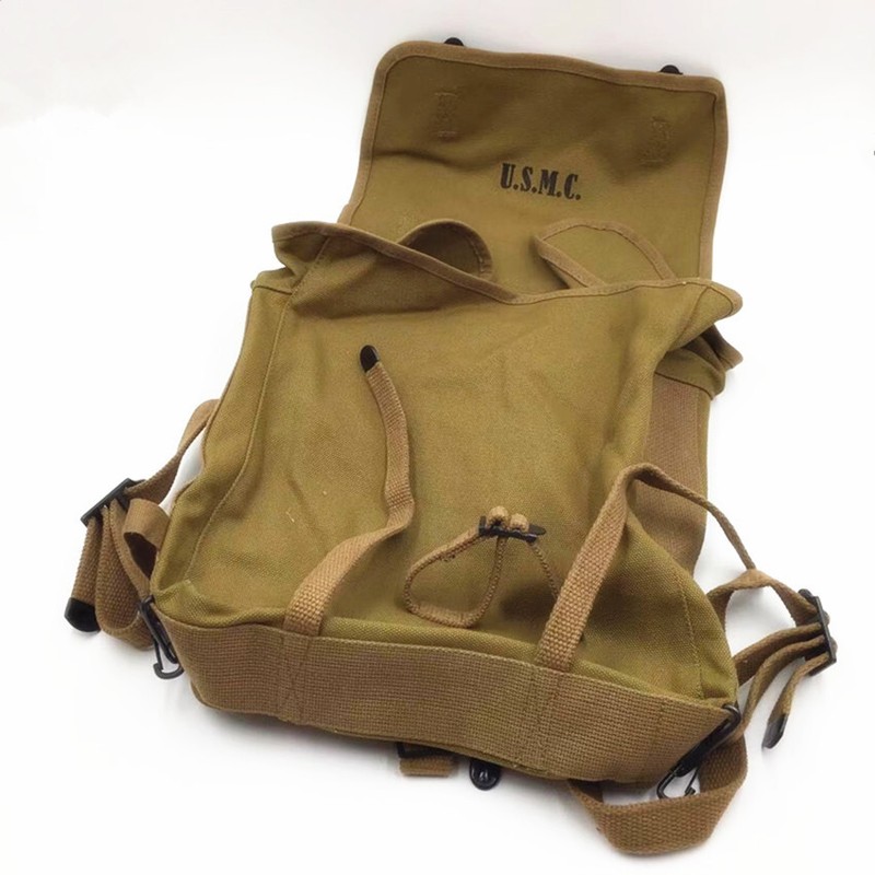 WW2 US ARMY USMC M1941 PACK COMBINATION US ARMY BELT UA X-STRAPS WITH T-SPADE gallery