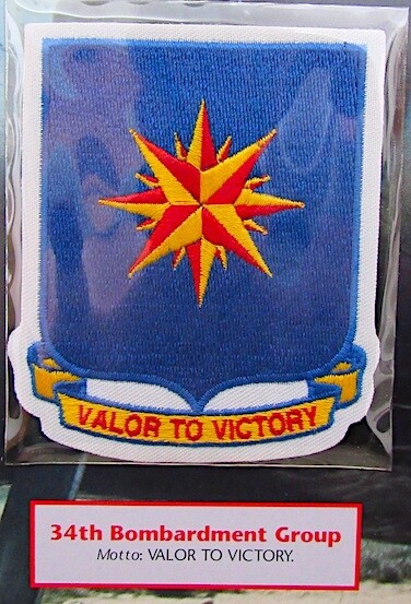 34th BOMBARDMENT GROUP ~ Willabee & Ward ~ WWII EMBLEMS of AIR WAR PATCH Only
