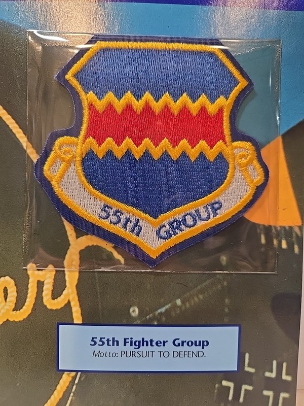 WWII Emblems Of Air War Patch 55th Fighter Group  "Pursuit To Defend" gallery