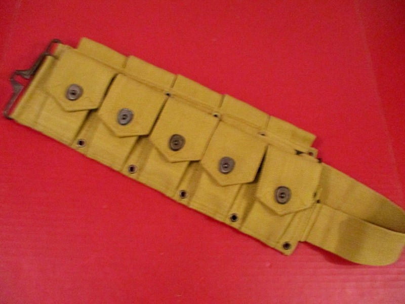 WWII US Army M1923 Cartridge Belt - Khaki - Dtd 1942 - Up to 49" Waist - Repro gallery