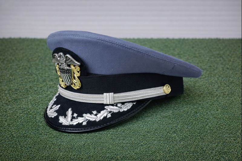 US Senior officer Crusher Hat WW2 Naaval Officer Cap Gray Clour All sizes gallery