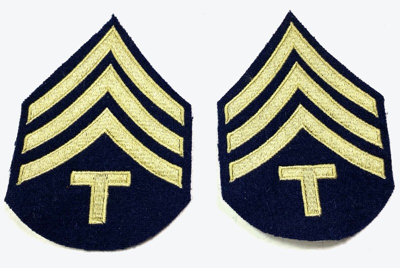 WWII US NCO T4 TECH SERGEANT JACKET RANK CHEVRONS INSIGNIA