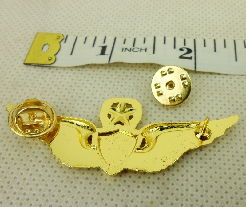 GOLDEN METAL US MASTER ARMY AVIATOR BADGE SENIOR PILOT WINGS BADGE PIN -243 gallery