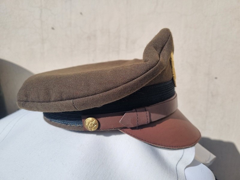 U.S. WWII Officer Visor Crusher Cap: Winter (OD Green)- All Size gallery