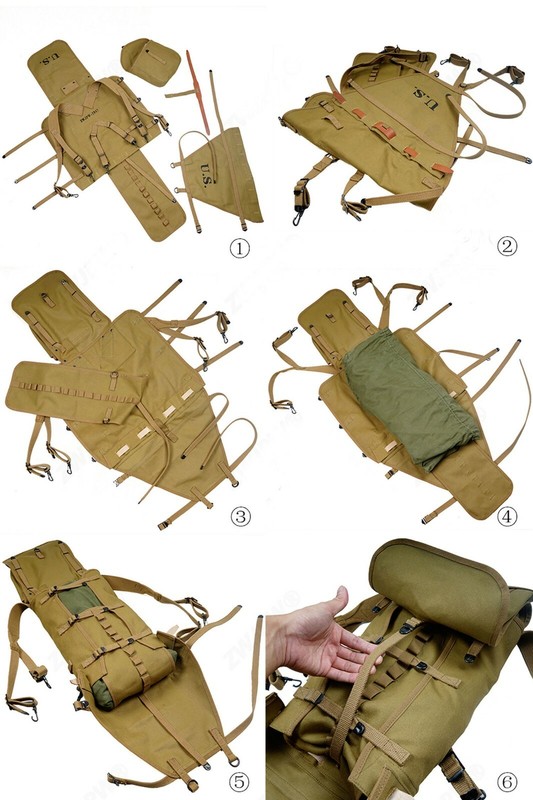 WWII US Army M1928 Backpack Canvas Field Rucksack Bag gallery