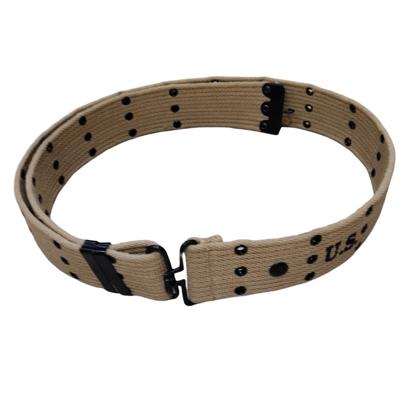 (Pack of 5) WWII M1936 Webbing Canvas Pistol Belt Khaki Marked U.S gallery