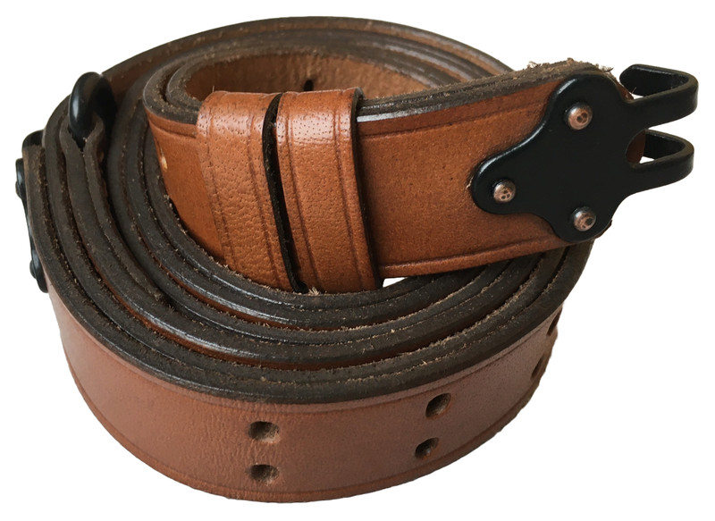 BROWN LEATHER M1907 MILITARY RIFLE SLING M1GARAND 1903 SPRINGFIELD