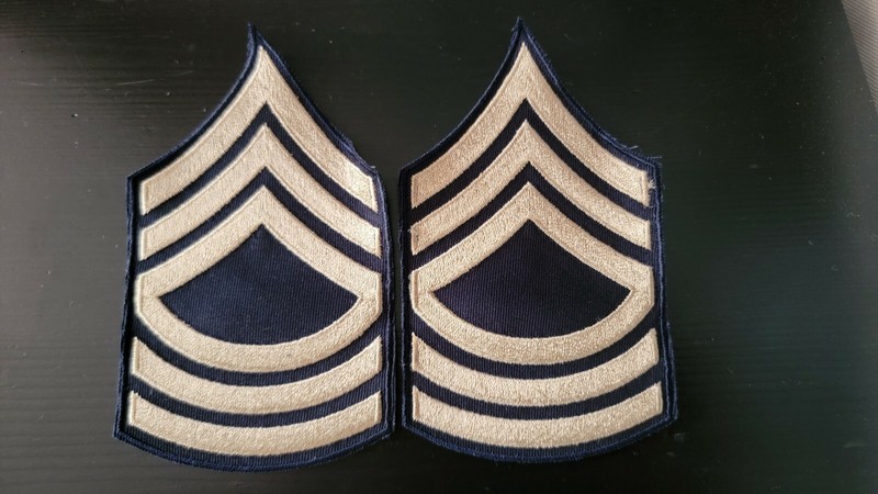 Reproduction WW2 US Army Chevrons Master Sergeant 1 Grade Rank Patch Pair