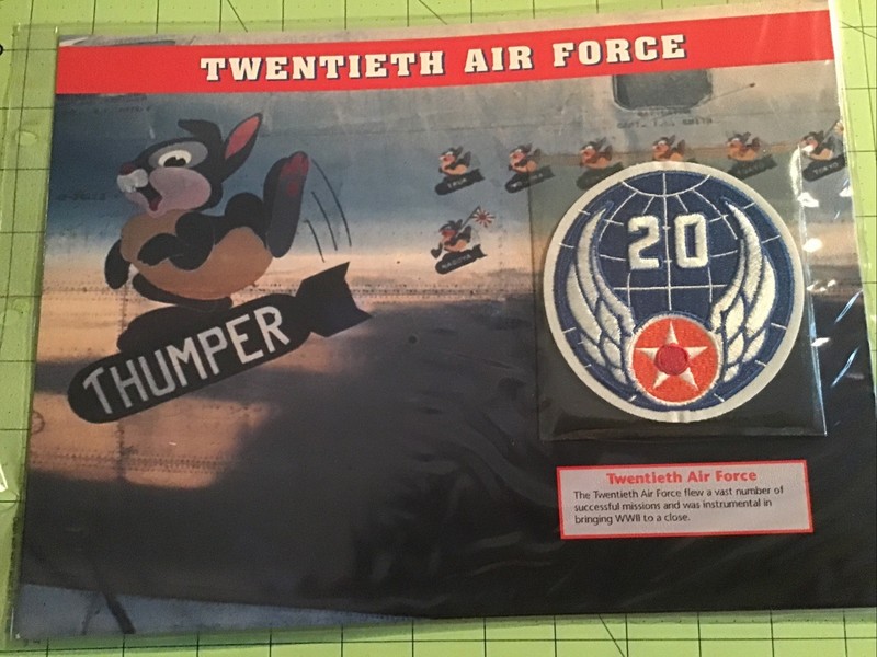 Willabee & Ward Emblems Of Air War WWII Patch 20th Twentieth Force + Card gallery
