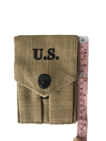 (Pack of 2) WW2 US Army M1943 Double Ammo Colt .45 Pouch Canvas (Khaki) gallery