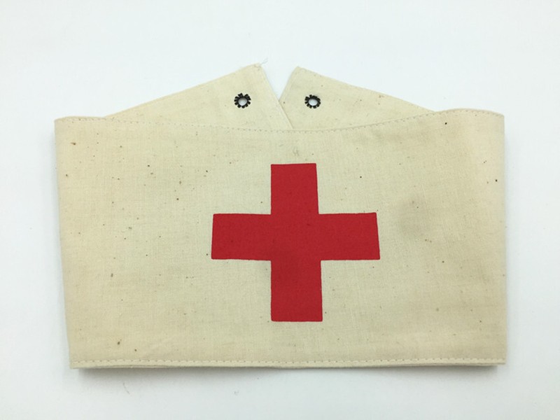 WWII WW2 US ARMY HEALTH WORKER COTTON ARMBANDS MILITARY RED CROSS SOLDIER gallery