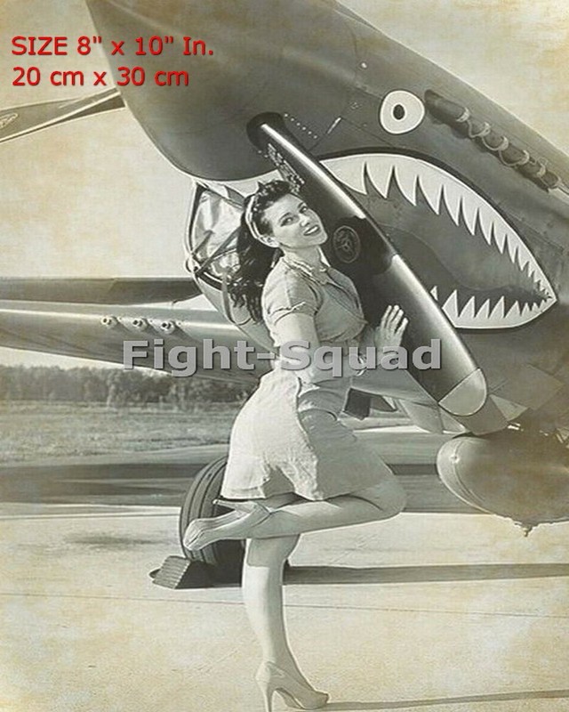 WW2 Picture Photo flying tigers usa woman near propeller 5955 8x10in