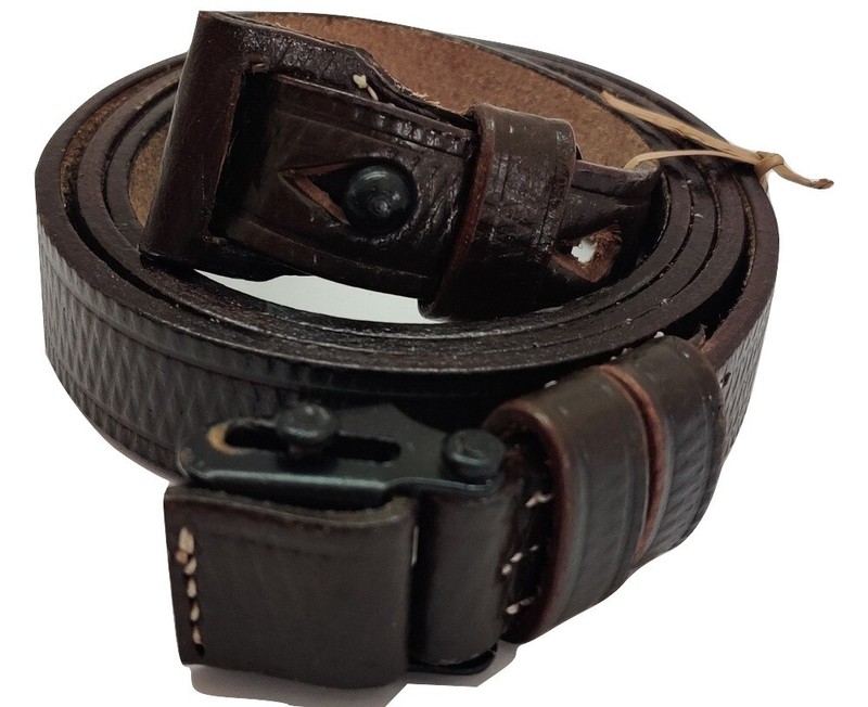 WWII GERMAN K98 98K LEATHER RIFLE CARRY SLING Dark Brown Mauser gallery