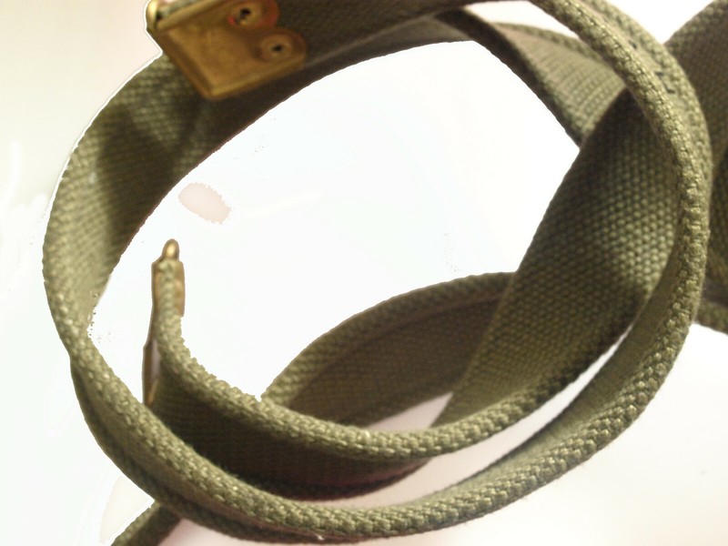 UK-style web Enfield/SMLE/SLR fabric rifle sling dated 1944 Olive green gallery