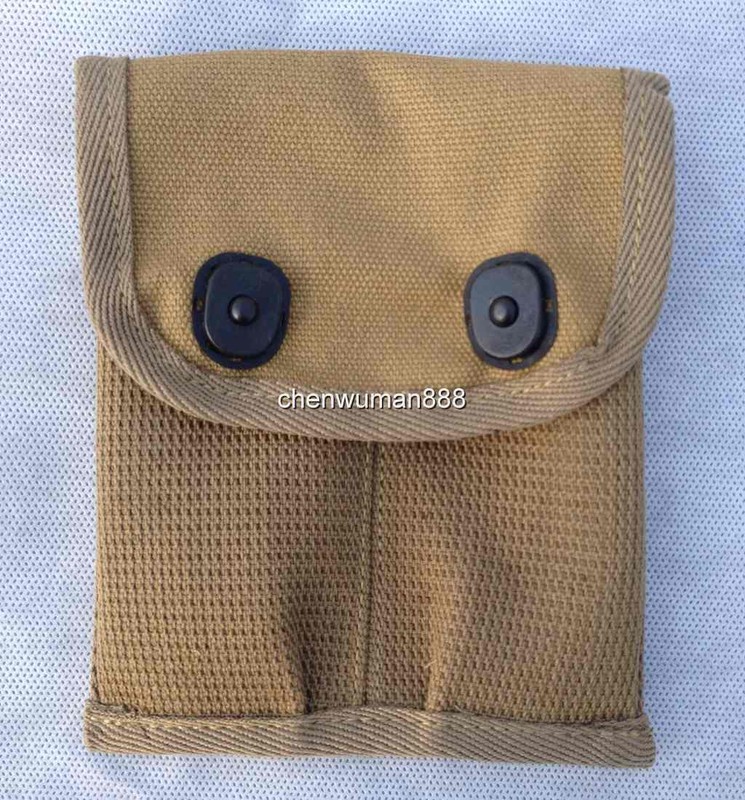 WWII US ARMY USMC 1911 DOUBLE MAGAZINE AMMO CANVAS POUCH BAG gallery