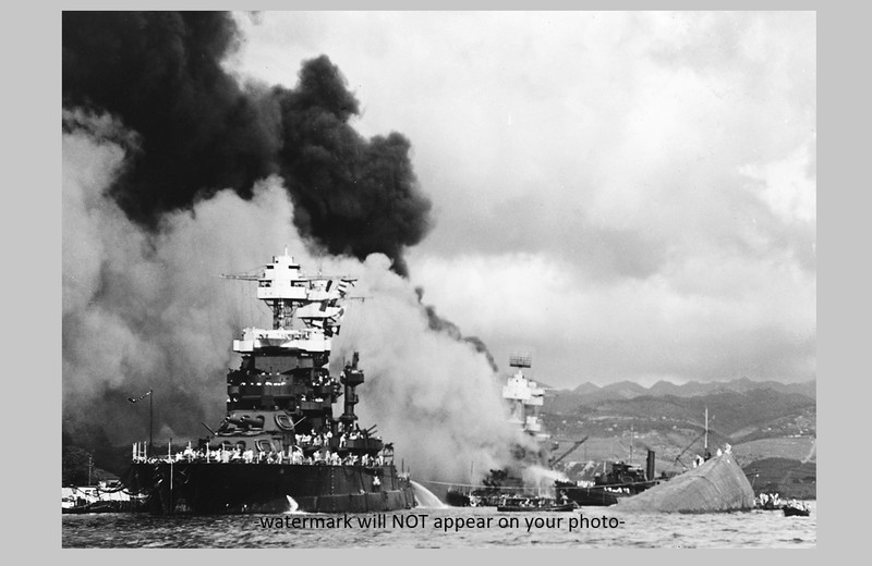 USS Maryland PHOTO Pearl Harbor Attack World War 2 Capsized Oklahoma gallery