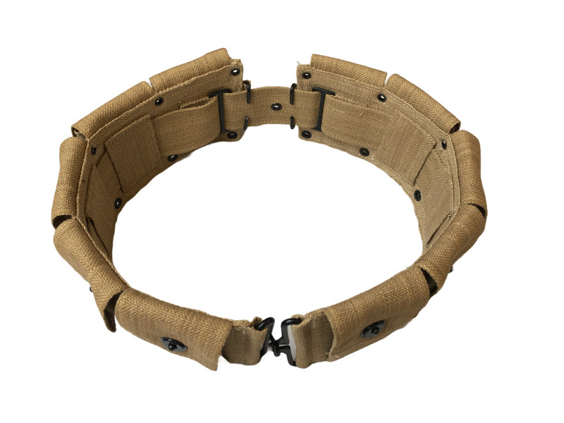 U.S. Army WWII Springfield M1 Garand 10 Pocket Canvas Ammunition Belt KhakiBeige gallery