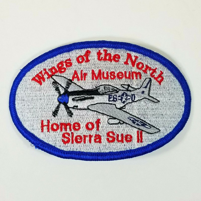 Wings of the North Air Museum Sierra Sue 3×5 in Stitch-On Embroidered Patch WOTN