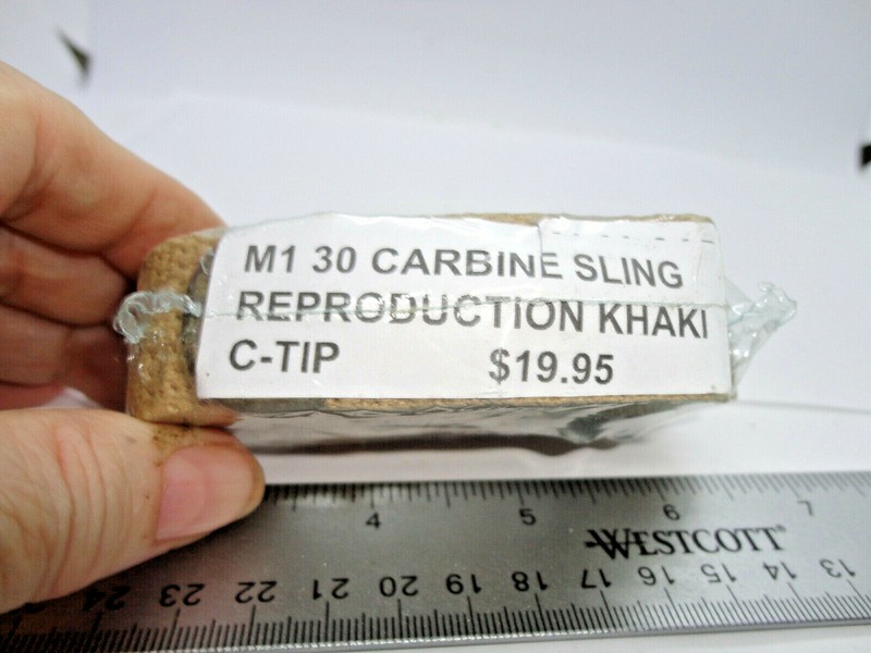 M1 30 Carbine Sling, current manufacture, C Tip, Khaki, new