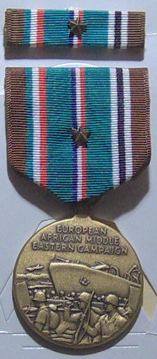 WW II European African Campaign Medal w/Ribbon 1 BATTLE STAR