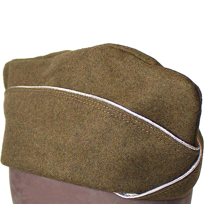 WWII US Airborne Officer Cap Silver Piping Wool Hat Size 7 3/8 New Made Repro gallery
