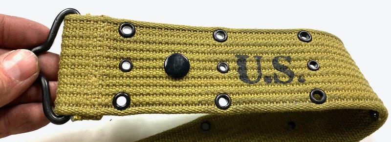 WWII US M1924 .45 AMMO COMBAT FIELD EQUIPMENT PISTOL BELT-OD#3 gallery