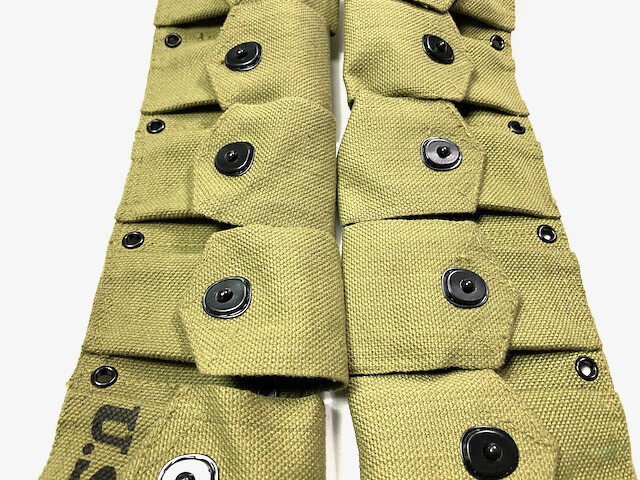 WWII US M1 GARAND RIFLE 10 POCKET AMMO BELT OD#3 gallery
