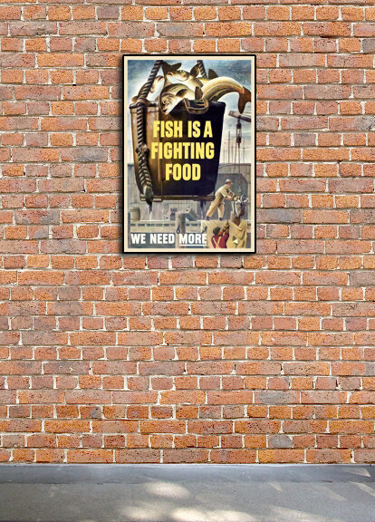 “Fish is a Fighting Food” 1943 Vintage Style World War 2 Poster - 16x24 gallery