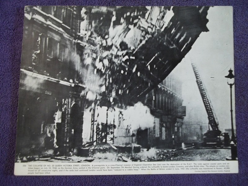 COLLAPSE OF NO.23 QUEEN V.ST. ,JULY.10,1940,BATTLE OF BRITAIN World War II Photo