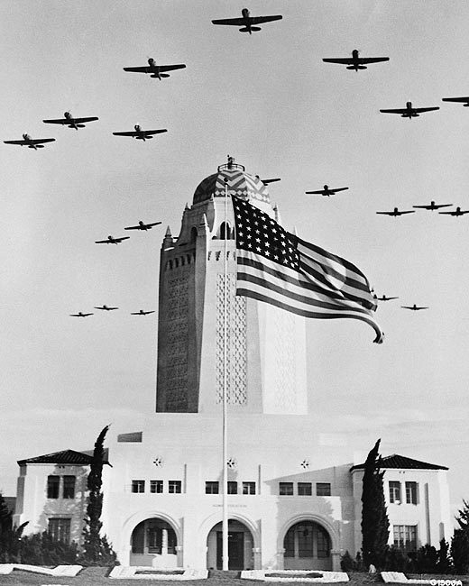 WWII PLANES FORMATION OVER RANDOLPH FIELD 11x14 SILVER HALIDE PHOTO PRINT