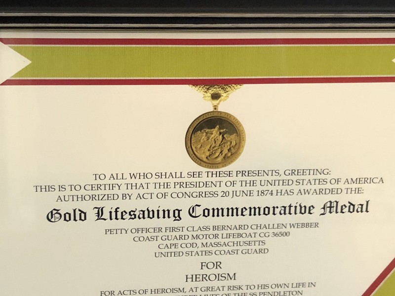 GOLD LIFESAVING COMMEMORATIVE MEDAL CERTIFICATE ~ Type 1 w/Printing gallery